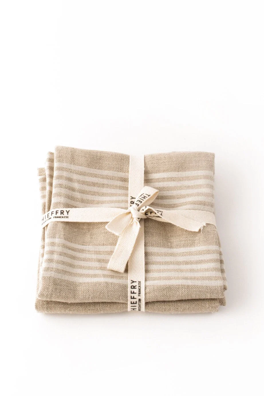 Contemporary Thieffry Belgian Linen Dishtowels White Stripe amp Natural Set of 2 Fine