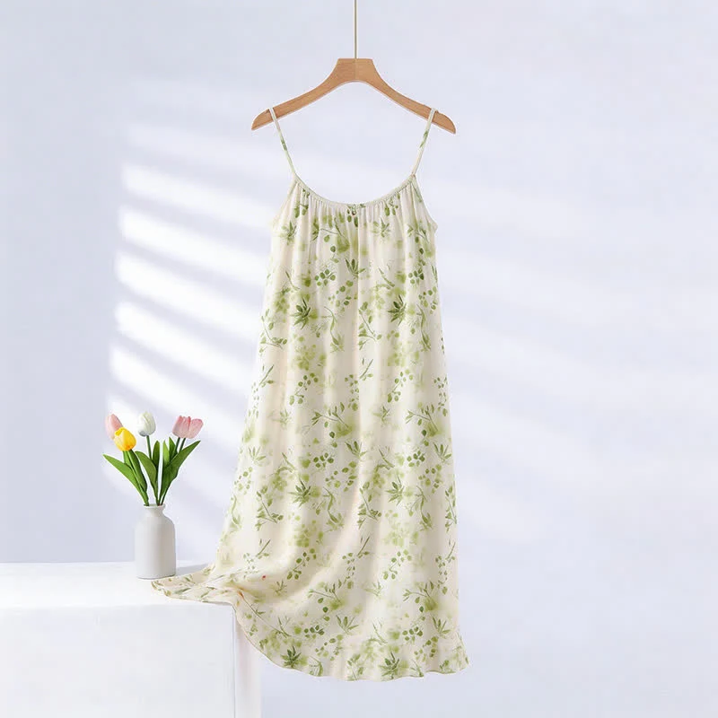 Verified Ownkoti Refresh Style Leaf Camisole Nightgown Fashionable