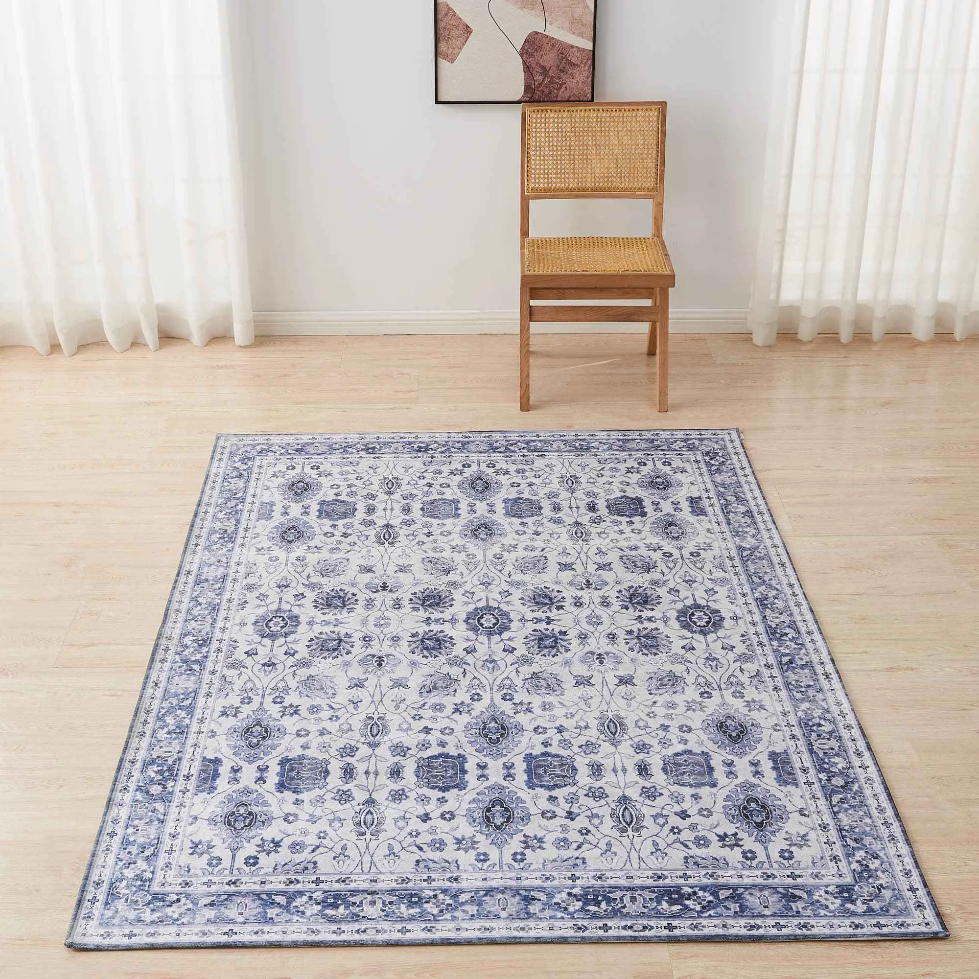 Premium Floral Machine Washable Accent Area Rug 5 39 x 7 39 – Matra Collection World-Class