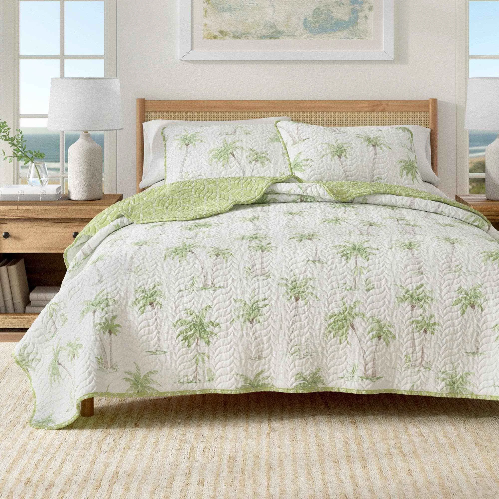 Original Design West Palm Trees Coastal Quilt Set – Coronado Collection Convenient