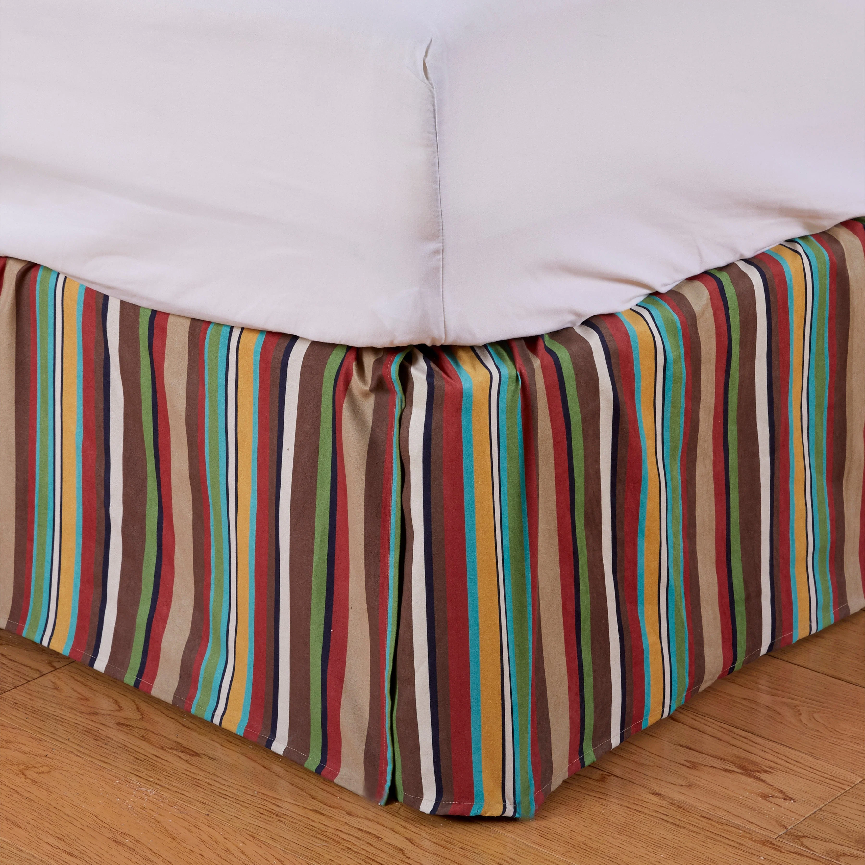 Convenient Tammy Multicolor Stripe Bed Skirt Pure