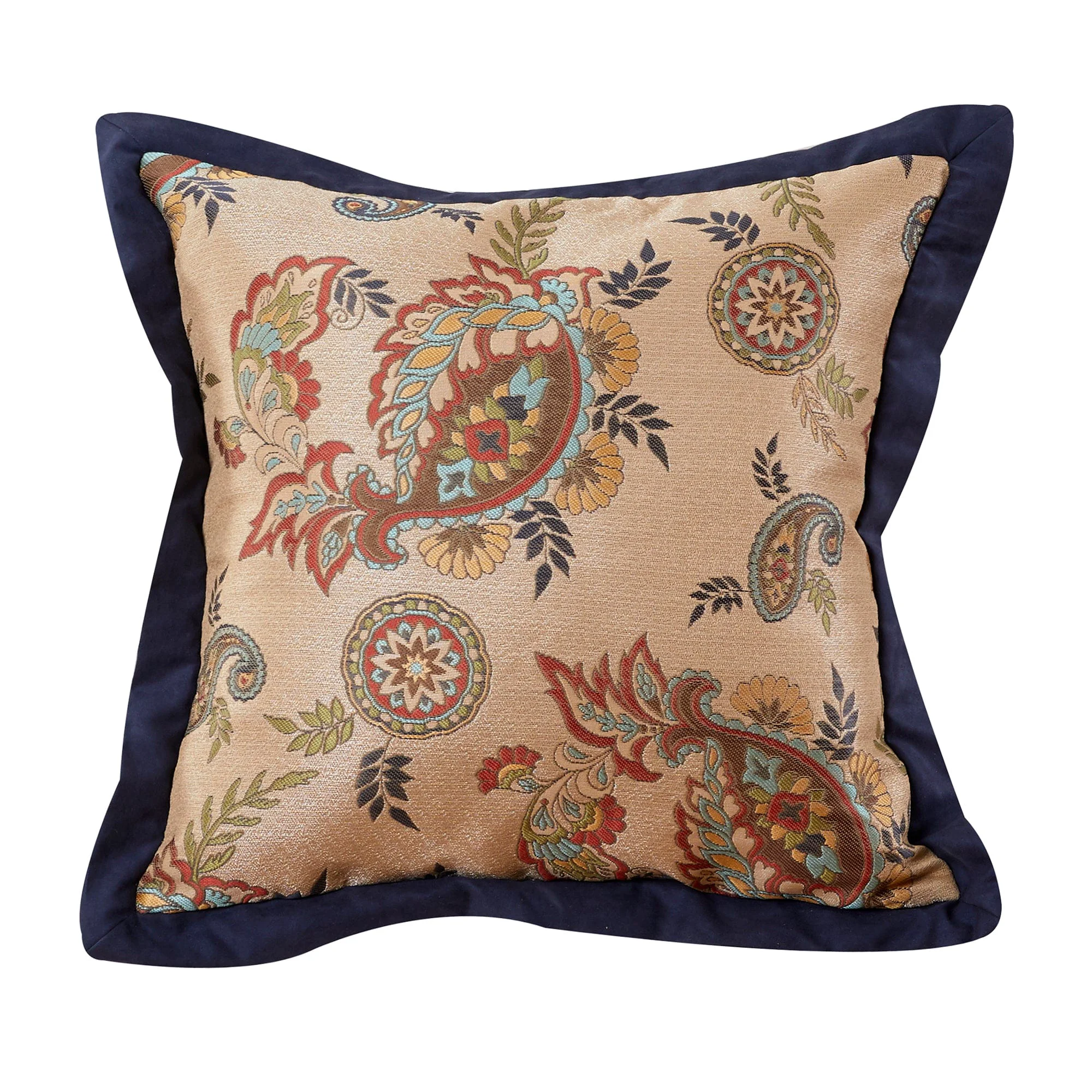 High-Performance Tammy Navy Flanged Paisley Square Pillow Smart