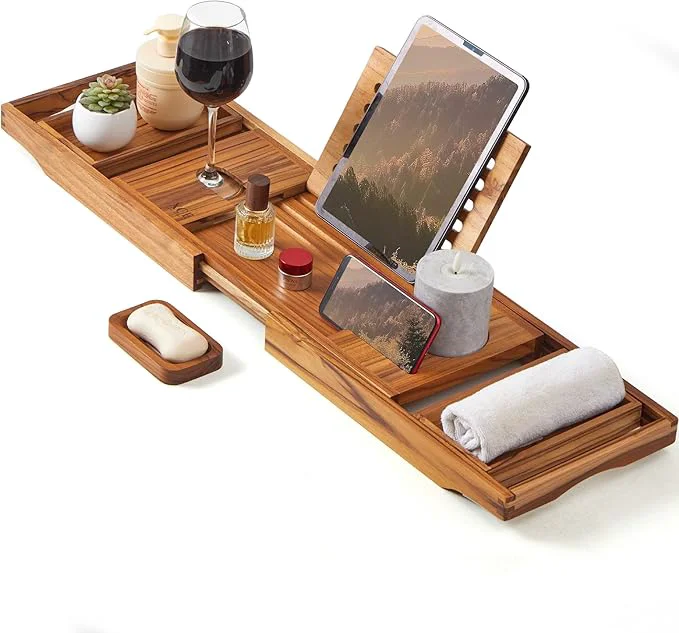 World-Class XcE Teak Bathtub Caddy Tray Luxury