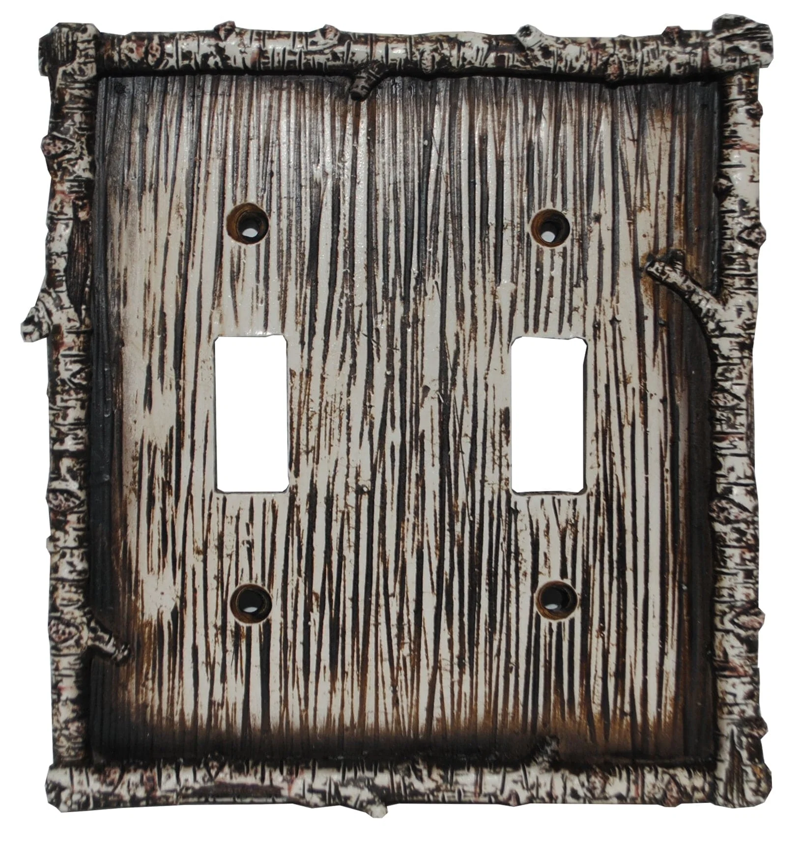Minimalist Birch Twig Double Wall Switch Plate Authentic