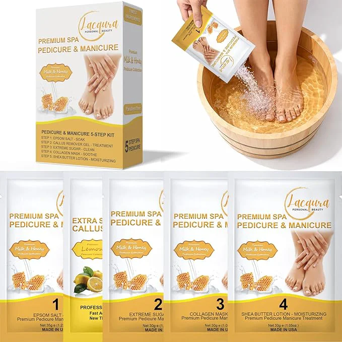 Responsible Deluxe Pedicure Kit 5 Step Spa Set – Epsom Salt Soak Callus Remover Gel Proven
