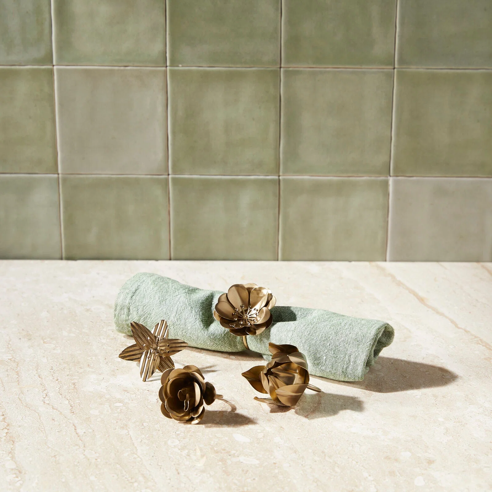 Natural Botanical Napkin Rings Set of 4 Innovative