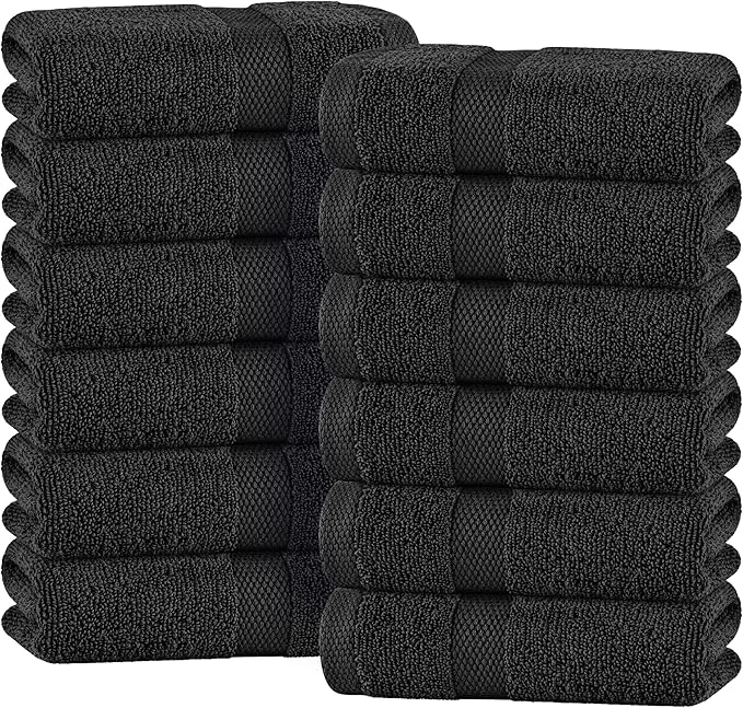 Advanced White Classic Black Hand Towels Exceptional