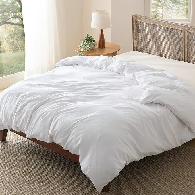 Classic Bedsure Duvet Cover King Size Only – Prewashed Cotton-Like Polyester Extra Soft All Season Bedding Includes 1 Duvet Cover 104×90 Inches with Zipper Closure White Comforter Not Included World-Class