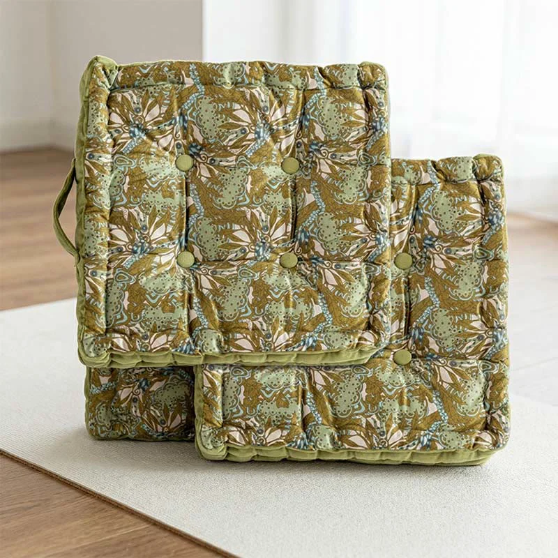 Fine Ownkoti Vintage Green Square Throw Pillow Verified