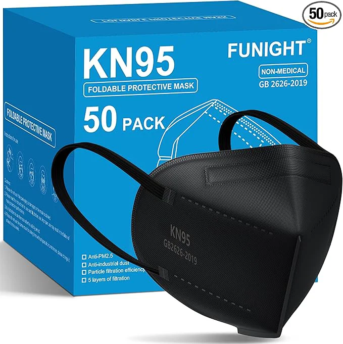 Original Design Funight KN95 Face Masks 50 Pack 5-Ply Breathable Filter Disposable Face Masks Advanced