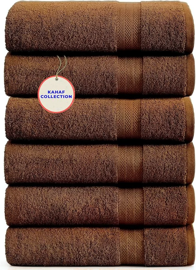 Trendy KAHAF COLLECTION Cotton Bath Towels 24×48 Pack of 6 Towels Quick Dry Clean