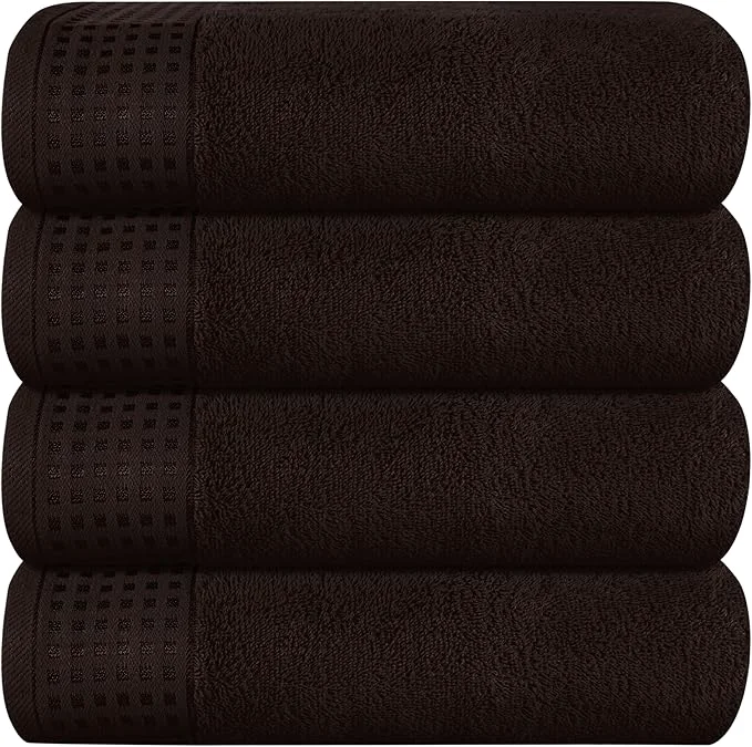 High-End GLAMBURG Ultra Soft 4 Pack Oversized Bath Towel Set 27×54 inches Cotton Lightweight