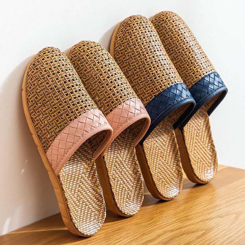 Elegant Ownkoti Natural Rattan Anti-Slip Indoor Slippers Original Design