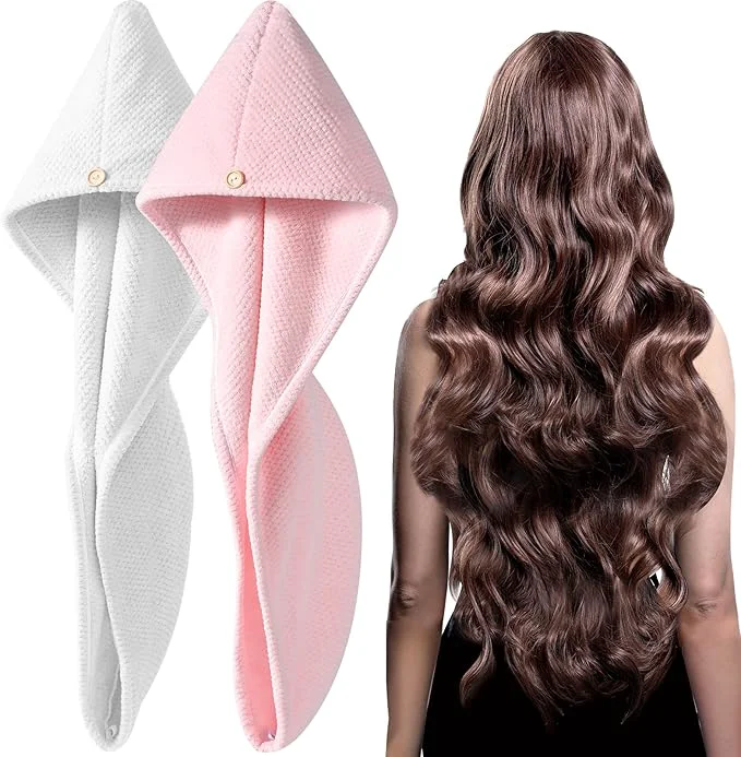 Practical YFONG 2 Pack Microfiber Hair Towel Wrap Convenient