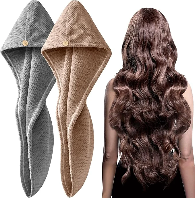 Efficient YFONG 2 Pack Microfiber Hair Towel Wrap Verified