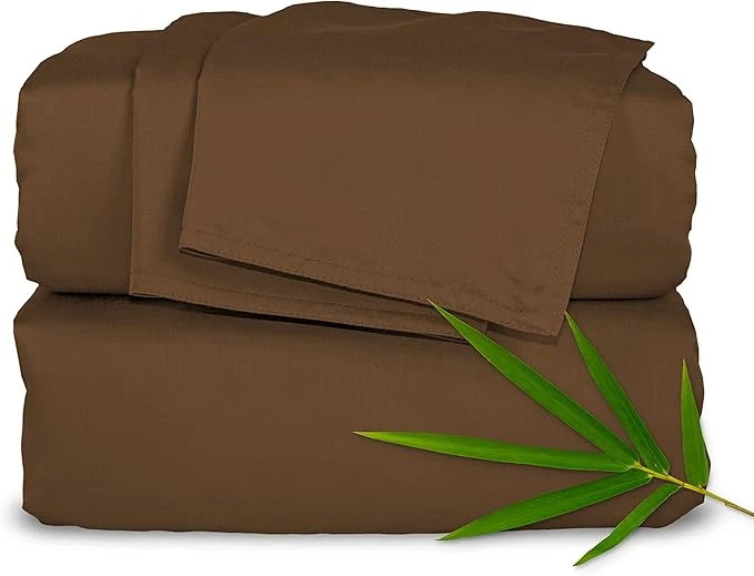 Durable Pure Bamboo California King Sheets Organic Viscose Derived from Bamboo Bed Sheet Set Soft amp Cooling Double Stitching 2 Year Quality Promise California King Coconut Husk Advanced