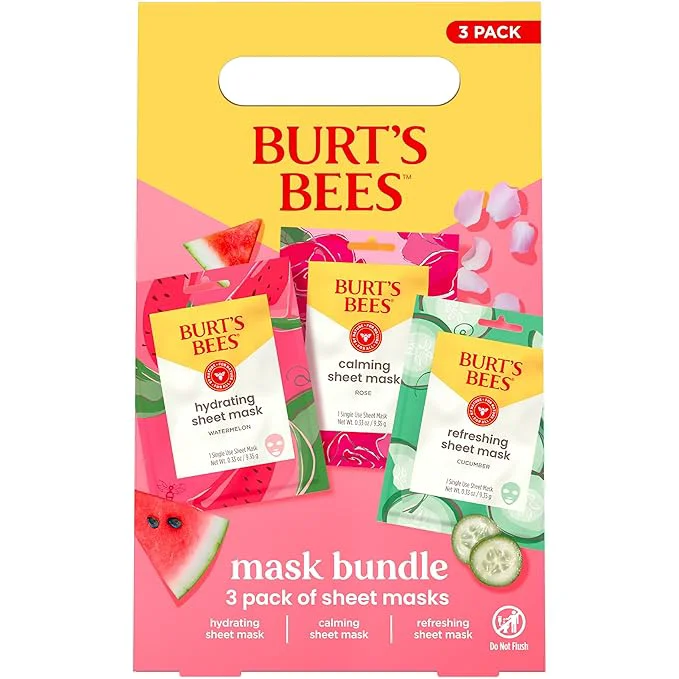 Elegant Burt’s Bees Mothers Day Gifts Face Mask Bundle Set Hydrating Watermelon Clean