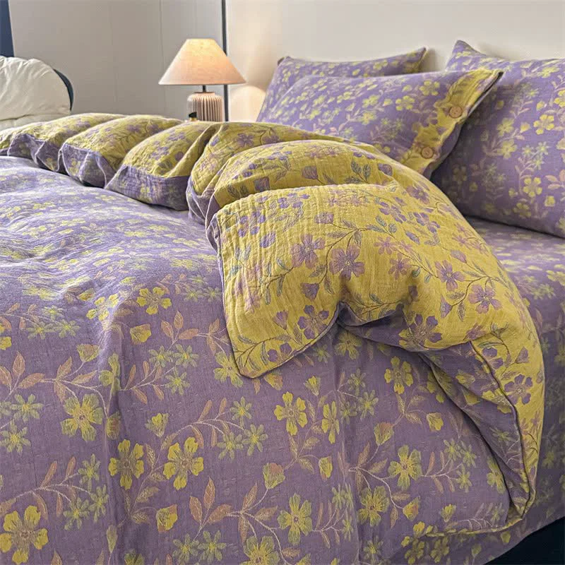 Trusted Ownkoti Elegant Floral Pure Cotton Gauze Bedding 4PCS Specialty