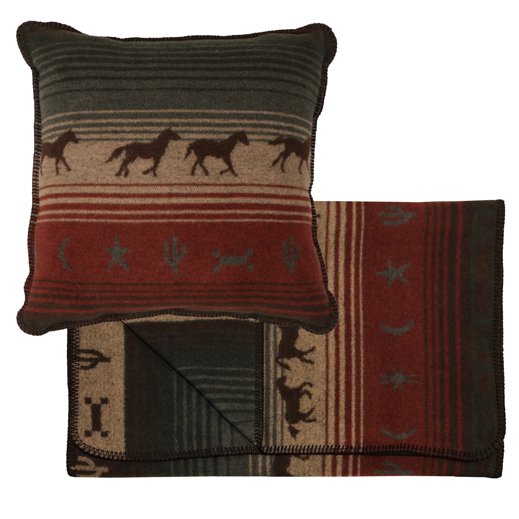 Professional Mustang Canyon III Bedscarf amp Pillow Set High-Quality