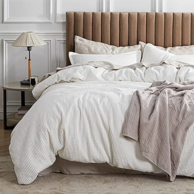 Healthy Bedsure Cotton Duvet Cover Full – Cotton Waffle Weave Coconut White Duvet Cover Set GentleSoft™ and Breathable Bedding Set for All Season 3 Pieces 80 quot x90 quot Powerful