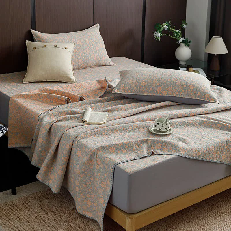 Advanced Ownkoti Ditsy Floral Three-Layer Cotton Gauze Quilt Natural
