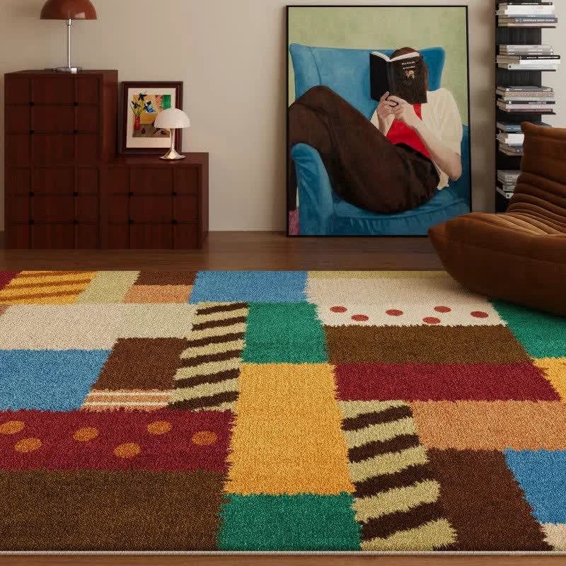 Relaxed Ownkoti Retro Patchwork Star Dot Area Rug Selected