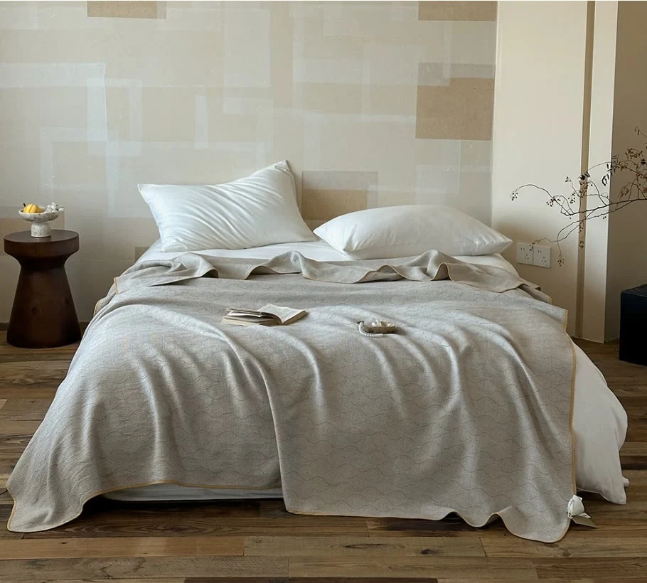 Easy-to-Use Ownkoti Geometric Floral 4-Layer Yarn-Dyed Gauze Quilt Fast