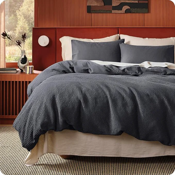 Powerful Bedsure Cotton Duvet Cover King Size – Cotton Waffle Weave Charcoal Duvet Cover PureWoven Textured Breathable Bedding Comforter Cover for All Season 1 Duvet Cover Only 104 quot x90 quot Verified
