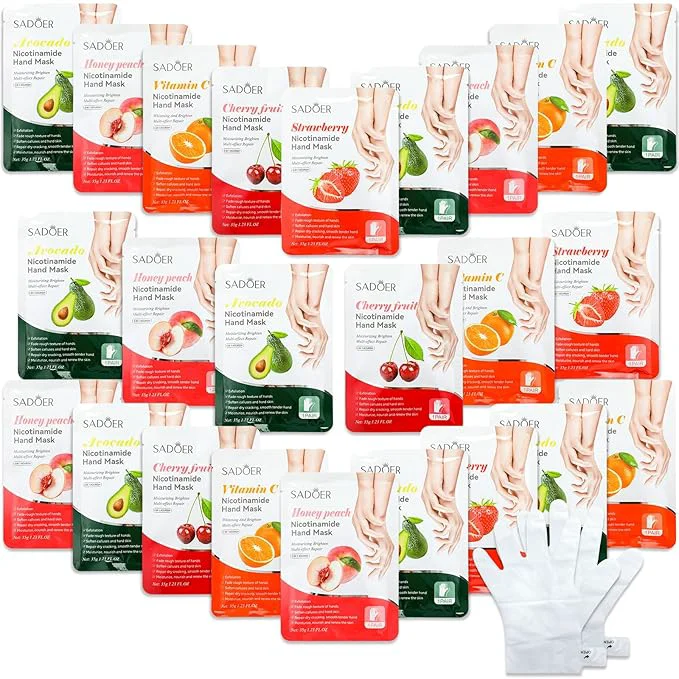 Fine Crafted 48 Pcs Fruits Beauty Hand Mask Bulk Hydrating Hand Moisturizing Gloves Mask Functional