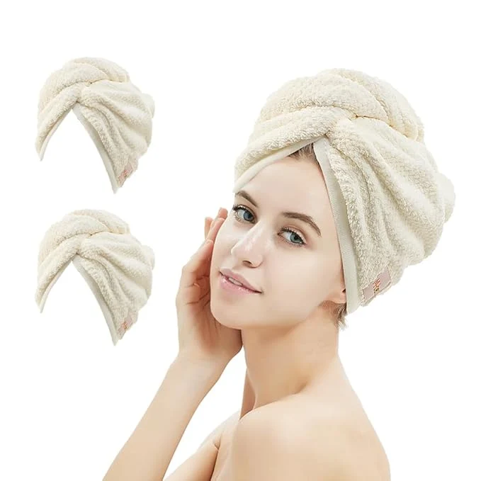 Functional M-l 2 Pack Microfiber Hair Towel Wrap Hair Drying Towel Original