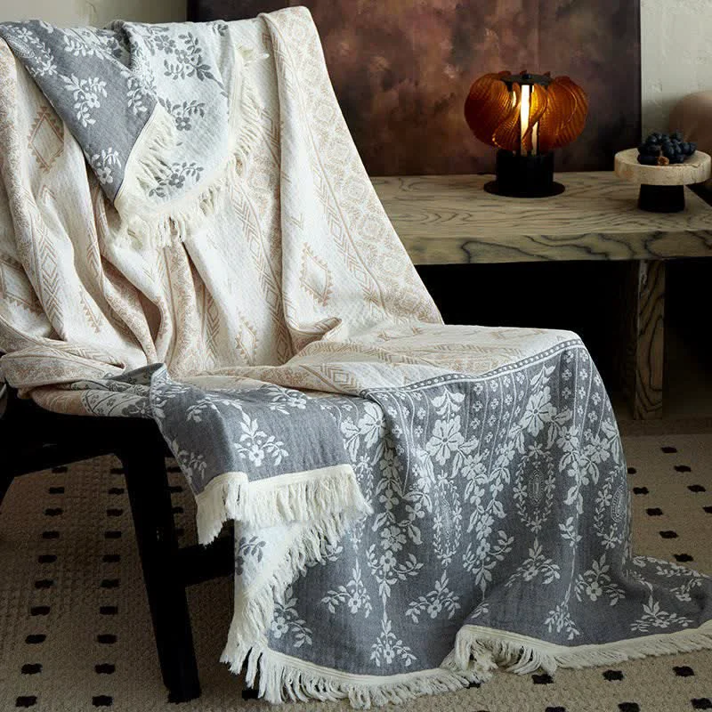 Innovative Ownkoti Vintage Floral Pattern Cotton Gauze Blanket Original Design