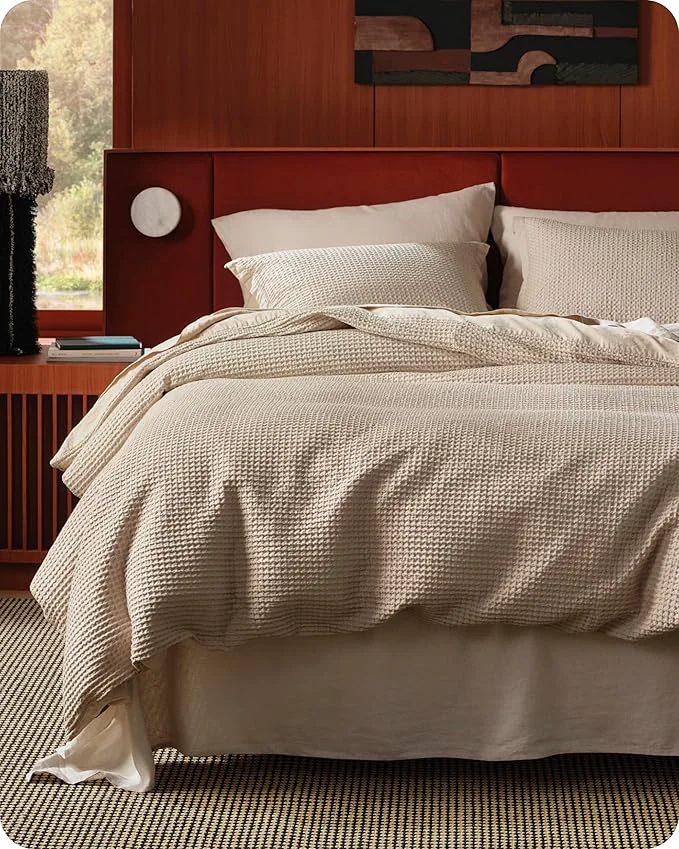 Refined Bedsure Cotton Duvet Cover Queen – Cotton Waffle Weave Khaki Duvet Cover Queen Size GentleSoft™ and Breathable Tan Bedding Set for All Season 3 Pieces 90 quot x90 quot First-Class