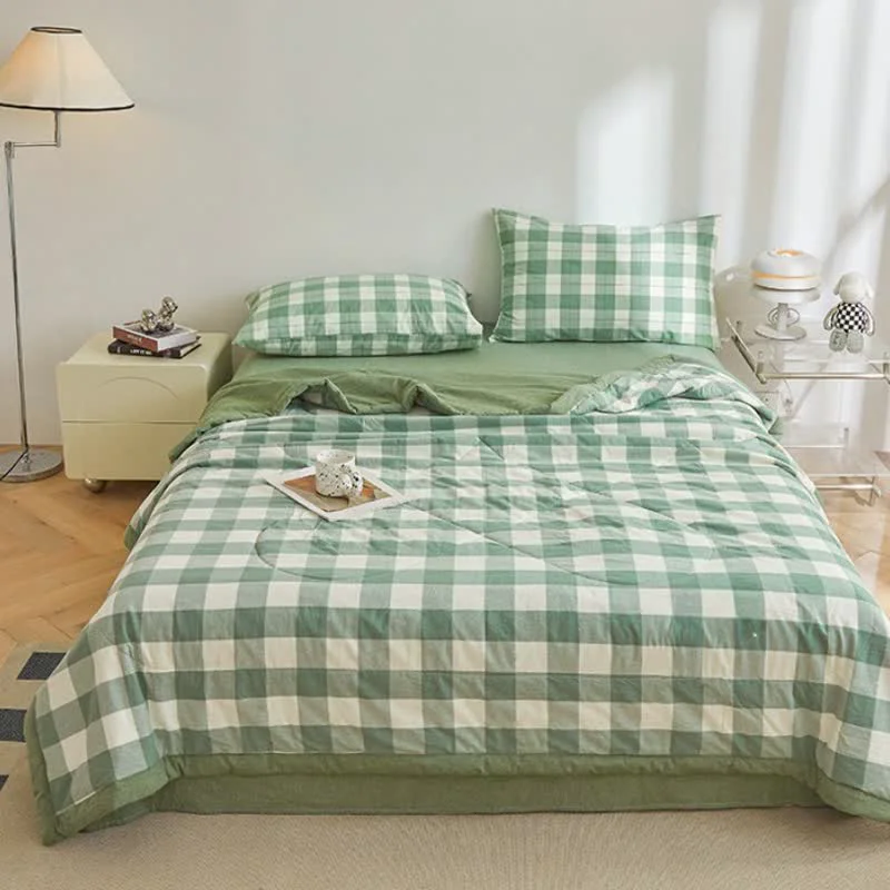 Genuine Ownkoti Neutral Gingham Cotton Quilt Professional
