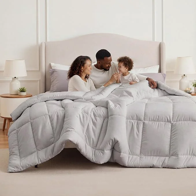 Fast Bedsure Comforter Duvet Insert – Quilted Comforters Cal King Size All Season Duvet Down Bedding with 8 Tabs Gifts for Women Men Light Grey Alaskan King 130×120 Inches Outstanding
