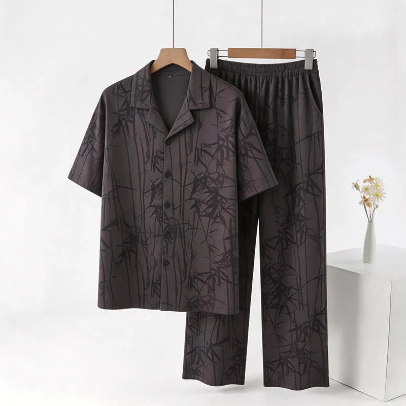 Consistent Ownkoti Cotton Dark Bamboo Button Loungewear Set User-Friendly