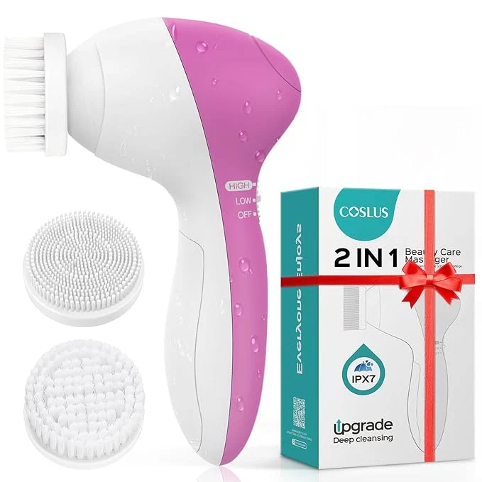 Smart COSLUS Facial Cleansing Brush Silicone Face Scrubber 2 in1 FBS-D Electric Next-Generation