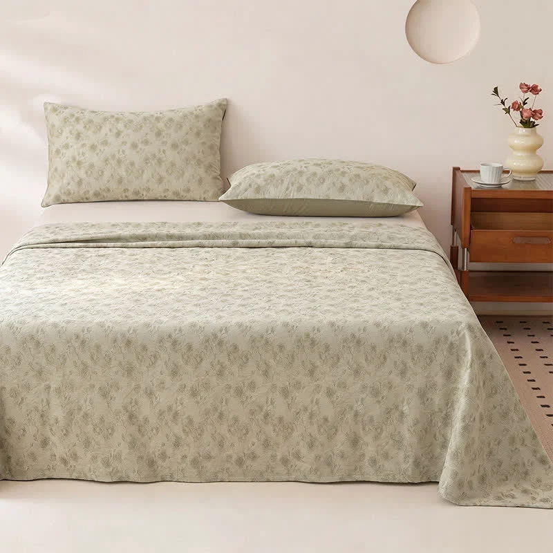 Premium Ownkoti Cottagecore Floral Cotton Jacquard Bedspread Casual