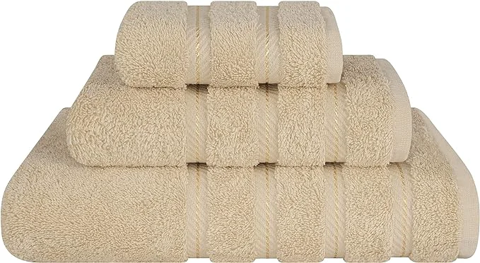 Recyclable American Soft Linen Premium 3 Piece Towel Set 1 Bath Towel 1 Hand Towel 1 Minimalist
