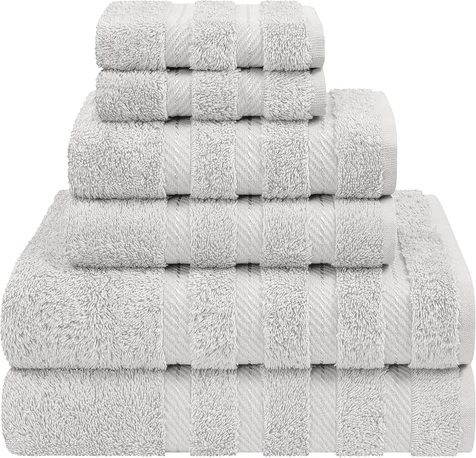 World-Class American Soft Linen Luxury 6 Piece Towel Set 2 Bath Towels 2 Hand Towel 2 Expertly Made