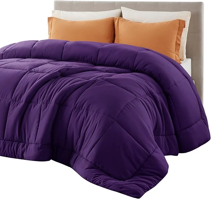 Artisan Bedsure Comforter Duvet Insert – Quilted Comforters King Size All Season Duvet GentleSoft Down Bedding Blanket with 8 Tabs Gifts for Women Men Purple King 90 x 102 Inches Fashionable