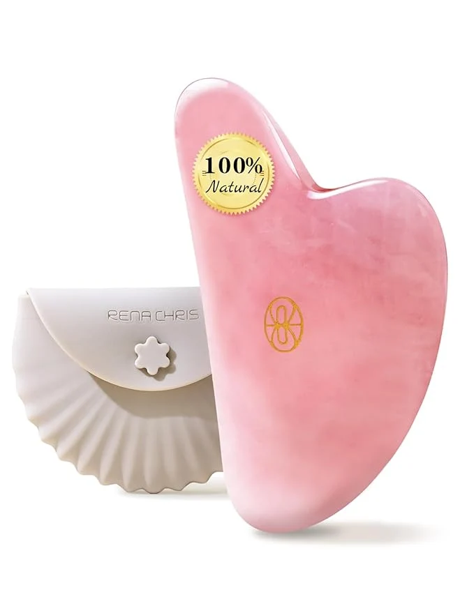Trendy Rena Chris Gua Sha Facial Tools Rose Quartz Guasha Tool Elegant