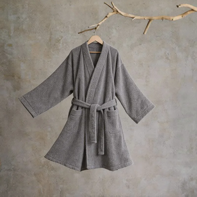 Practical Ownkoti Unisex Solid Cotton Kimono Bathrobe High-End