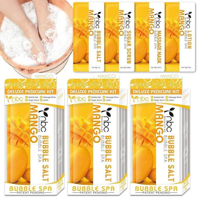 Elegant Pedicure Kit Foot Soak Set Bubble Salt Sugar Scrub Massage Mask Massage Premium Material