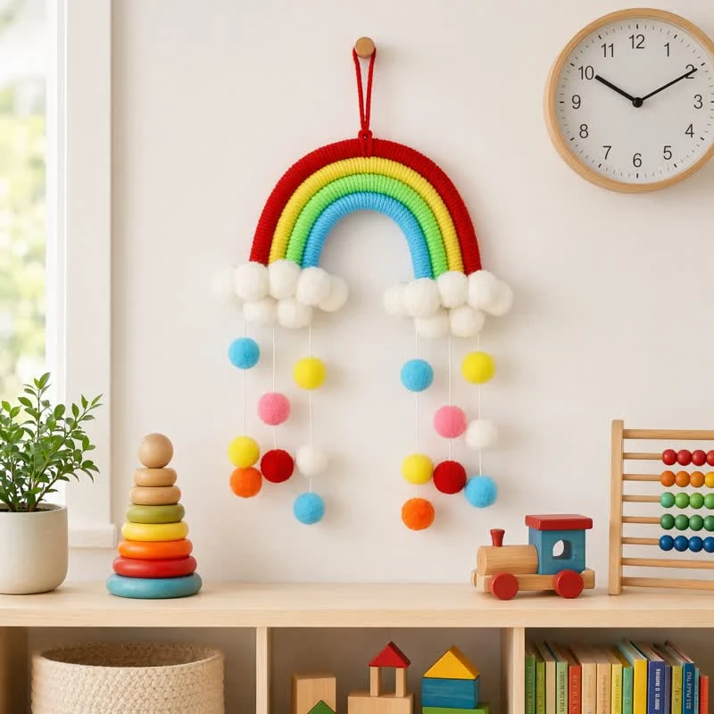 Crafted Ownkoti Handwoven Nordic Rainbow Wall Hanging Decor Lightweight