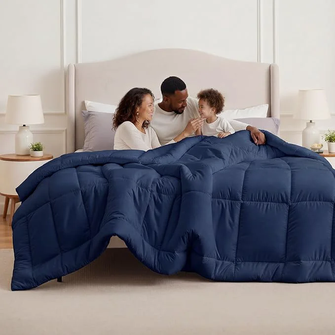 Healthy Bedsure Comforter Duvet Insert – Quilted Comforters Oversize Queen All Season Duvet GentleSoft Down Bedding with 8 Tabs Gifts for Women Men Navy Blue Oversize Queen 98 x 98 Inches Outstanding