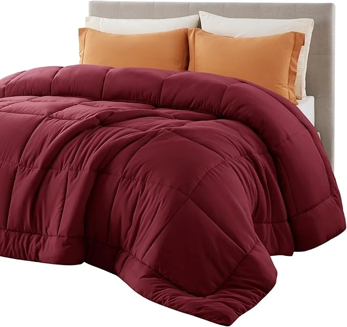 Original Bedsure Comforter Duvet Insert – Quilted Comforters Cal King Size All Season Duvet GentleSoft Down Bedding Blanket with 8 Tabs Gifts for Women Men Red California King 96X102 Inches Casual