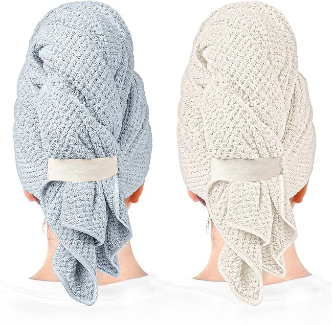 Innovative ROLSHOL 2 Packs Large Microfiber Hair Towels High-Grade