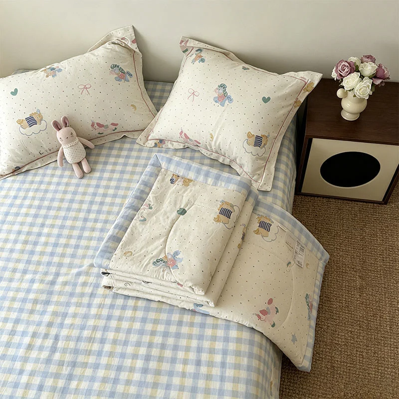Smart Ownkoti Pure Cotton Whimsical Print Bedding Set Solid