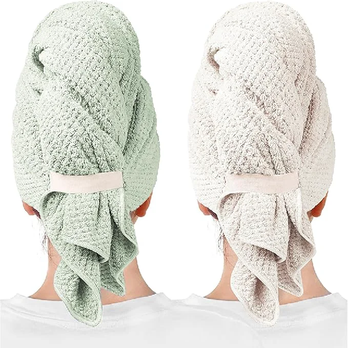 Pure ROLSHOL 2 Packs Large Microfiber Hair Towels Enhanced