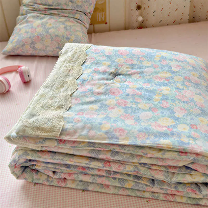 Natural Ownkoti Lace Romance Cotton Bedding Set Eco-Friendly